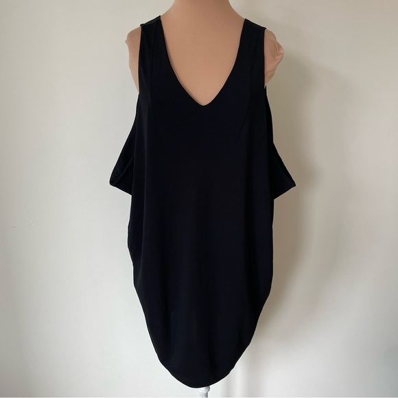 Allsaints All Saints Aurelia Black V-Neck Draped Sleeveless Dress WD016E EUC 2 - Picture 1 of 8